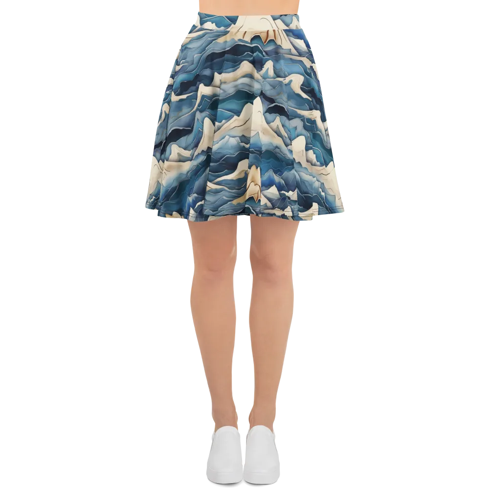 Indigo Alpine Current on Skater Skirt — Front