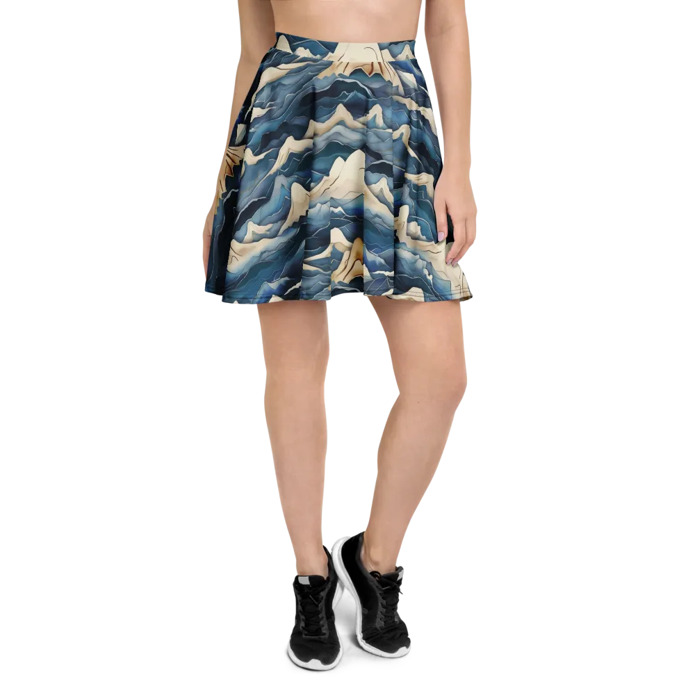 Indigo Alpine Current on Skater Skirt — Front