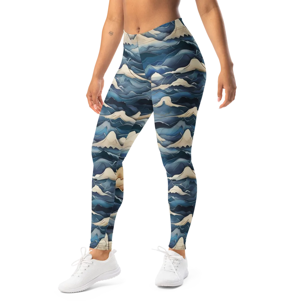 Indigo Alpine Current on Leggings — Left Front