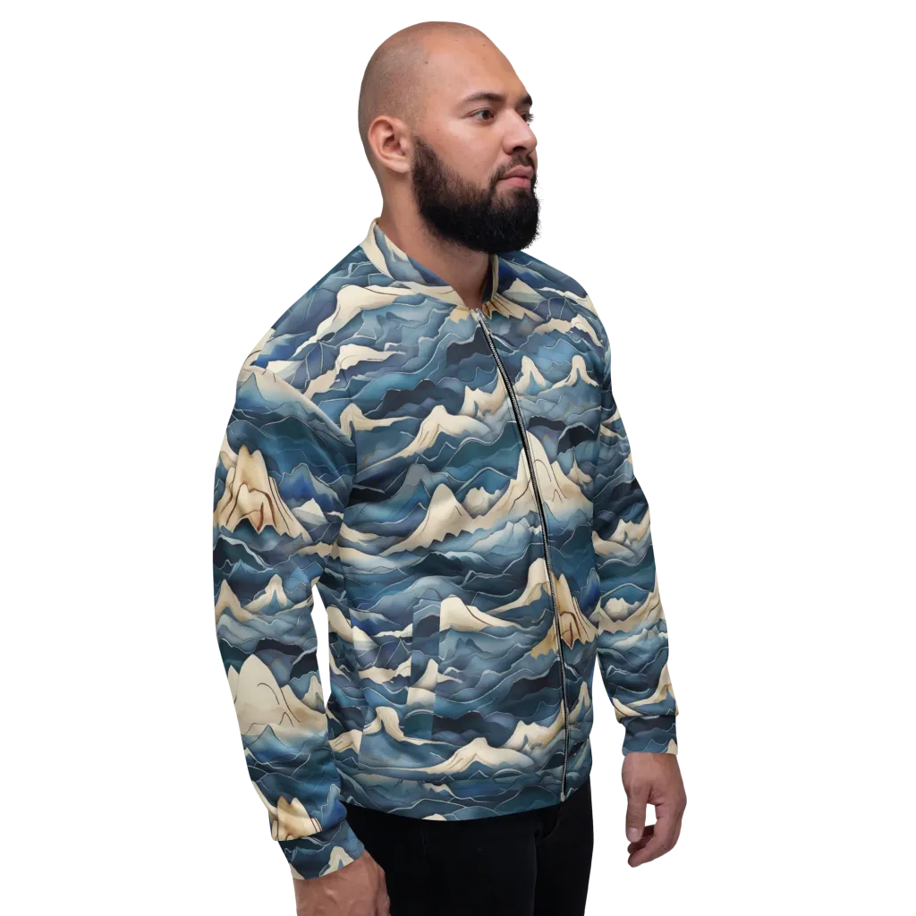 Indigo Alpine Current on Bomber Jacket — Right