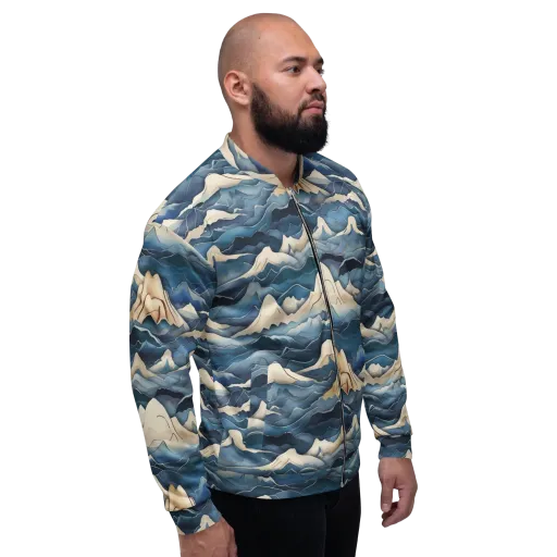 Indigo Alpine Current on a Bomber Jacket