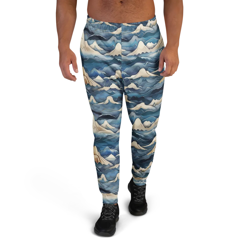 Indigo Alpine Current on Men's Joggers — Front
