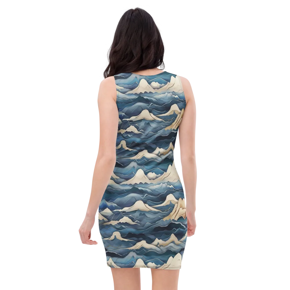 Indigo Alpine Current on Bodycon Dress — Back
