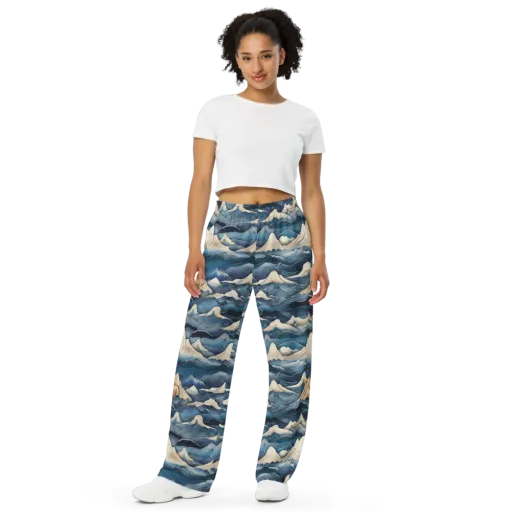 Indigo Alpine Current on a Wide-Leg Pants