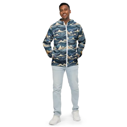 Indigo Alpine Current on a Men's Windbreaker