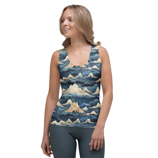 Indigo Alpine Current on a Women's Tank Top