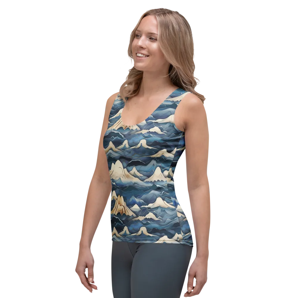 Indigo Alpine Current on Women's Tank Top — Left Front