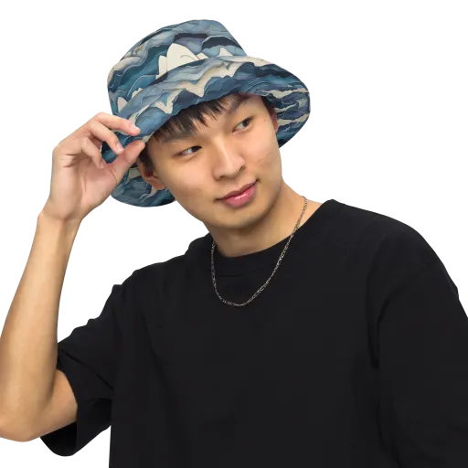 Indigo Alpine Current on a Reversible Bucket Hat