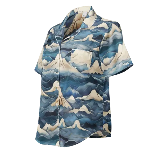 Indigo Alpine Current on a Women's Short Sleeve Pajama Top