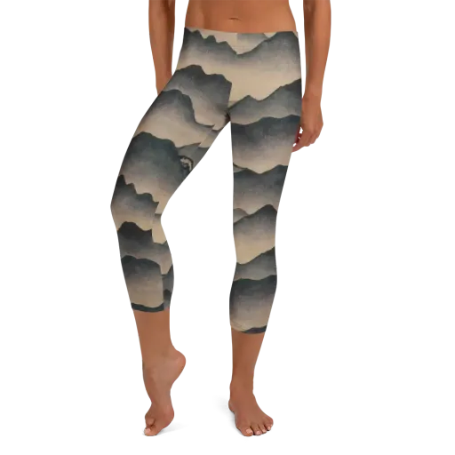 Quiet Mountains on a Capri Leggings