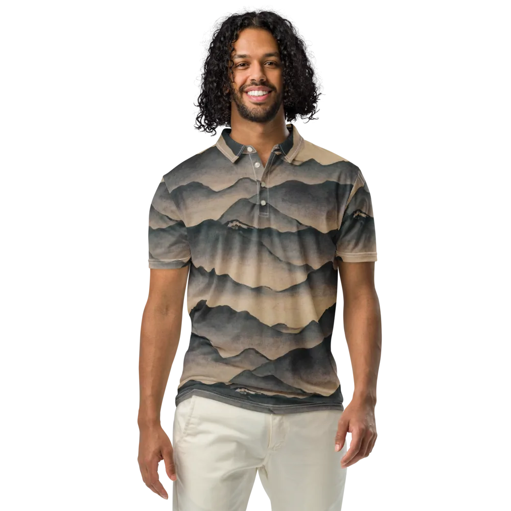 Quiet Mountains on Men's Slim Fit Polo Shirt — Front