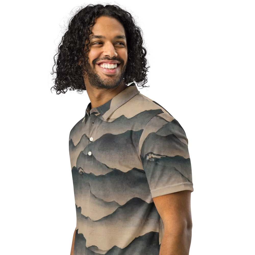 Quiet Mountains on Men's Slim Fit Polo Shirt — Left Front