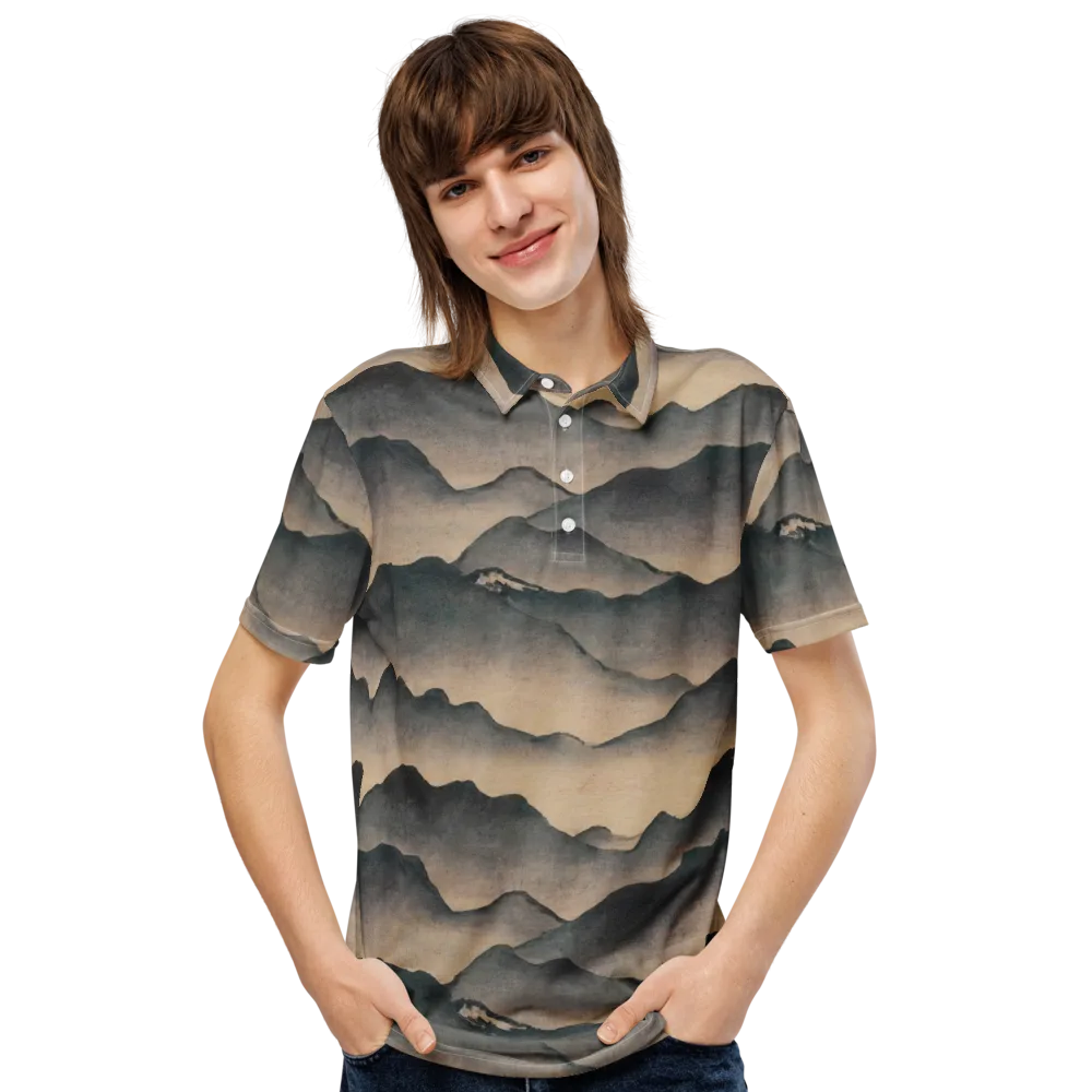 Quiet Mountains on Men's Slim Fit Polo Shirt — Front