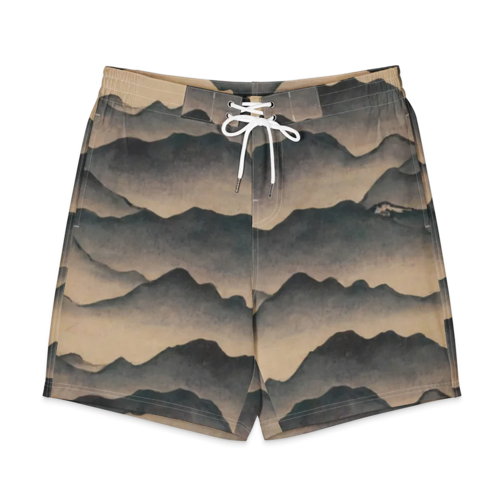 Quiet Mountains on Men's Board Shorts — Front