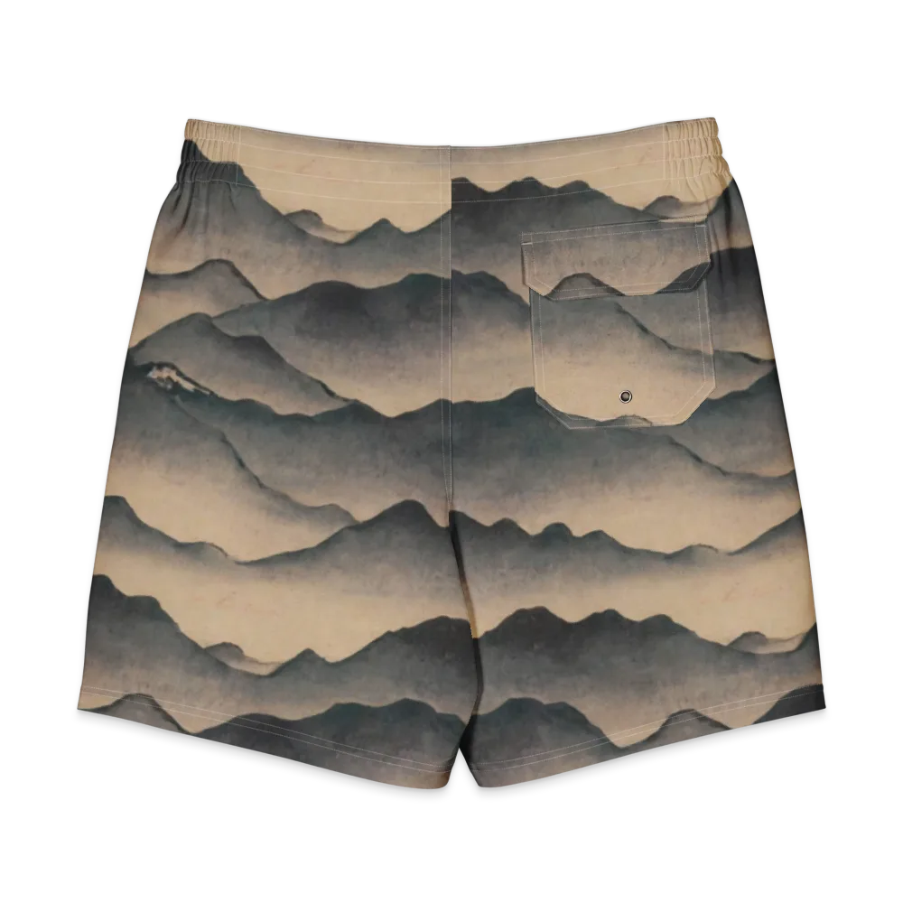 Quiet Mountains on Men's Board Shorts — Back