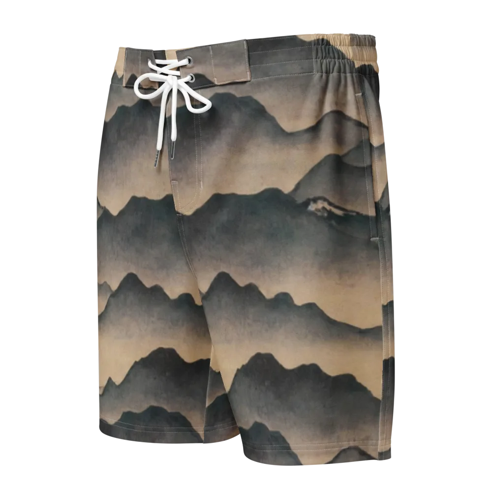 Quiet Mountains on Men's Board Shorts — Front