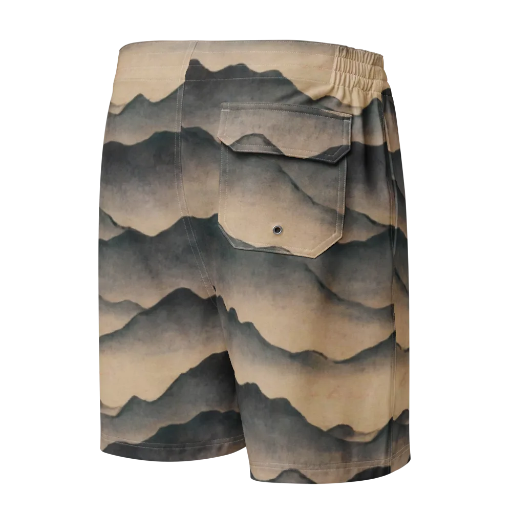 Quiet Mountains on Men's Board Shorts — Back