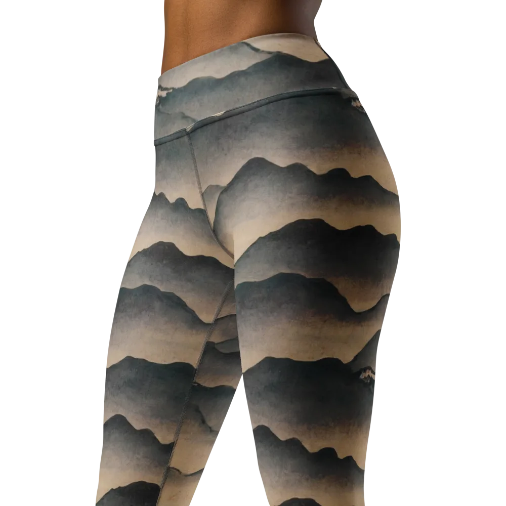 Quiet Mountains on Yoga Leggings — Left Front