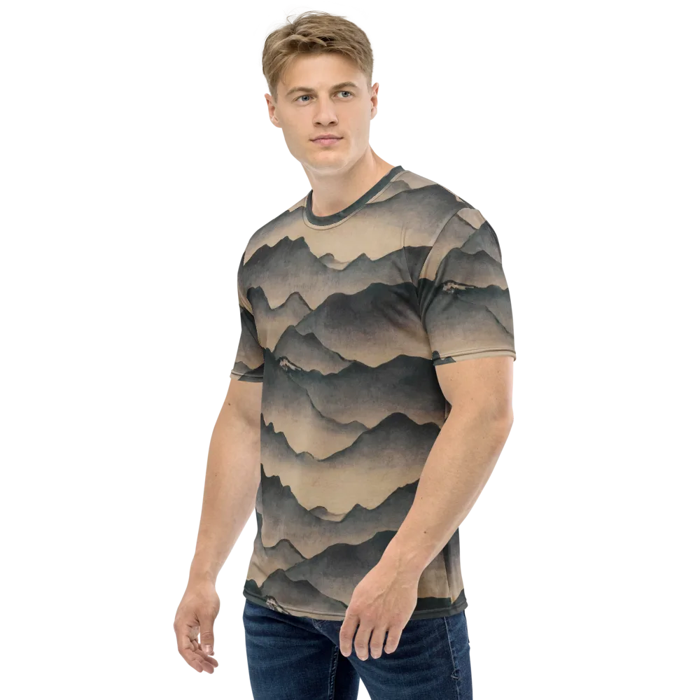 Quiet Mountains on Men's Crew Neck T-Shirt — Left