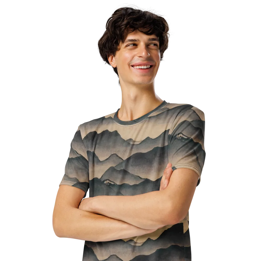 Quiet Mountains on Men's Crew Neck T-Shirt — Left Front