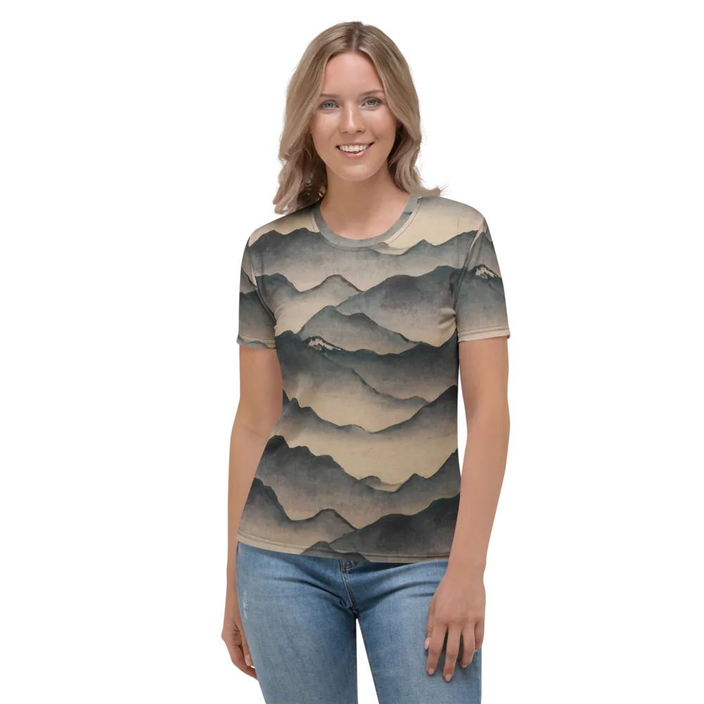 Quiet Mountains on Women's Crew Neck T-Shirt — Front