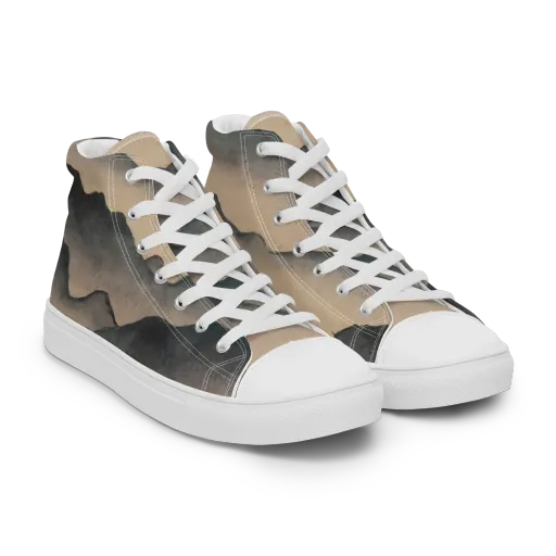 Quiet Mountains on a Women's High Top Canvas Shoes