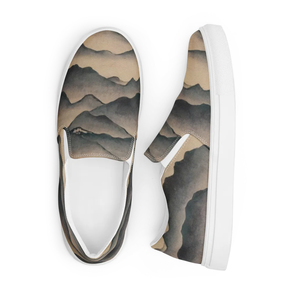 Quiet Mountains on Men's Slip-On Canvas Shoes — Front