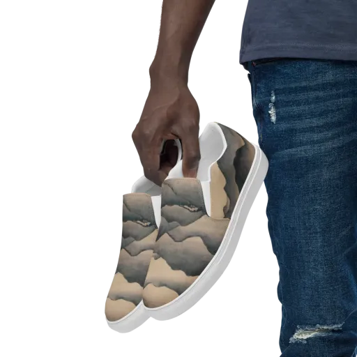 Quiet Mountains on a Men's Slip-On Canvas Shoes