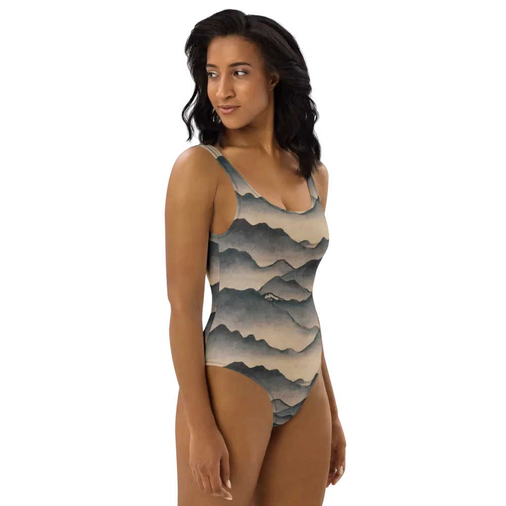 Quiet Mountains on One-Piece Swimsuit — Right