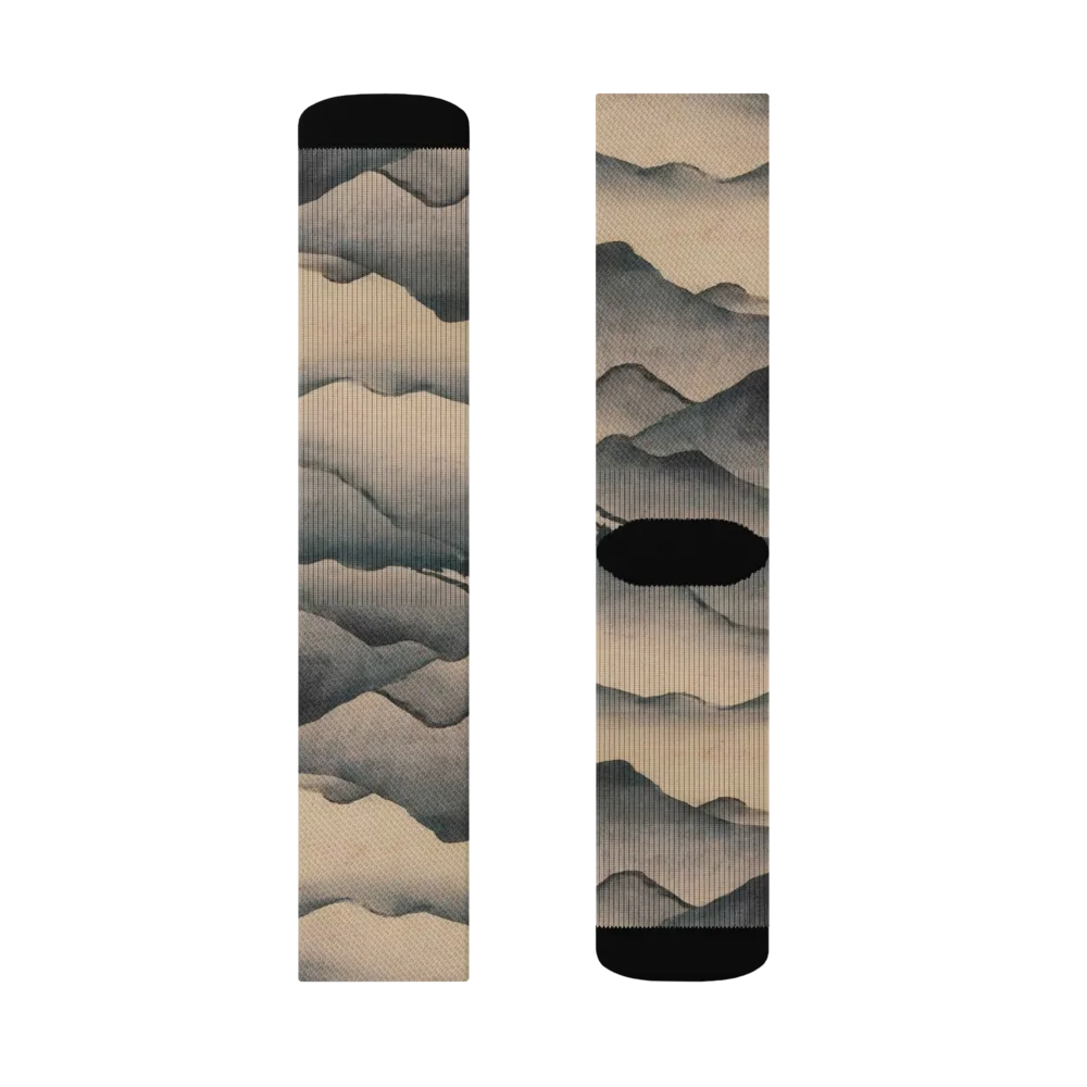 Quiet Mountains on Socks — Right Sock