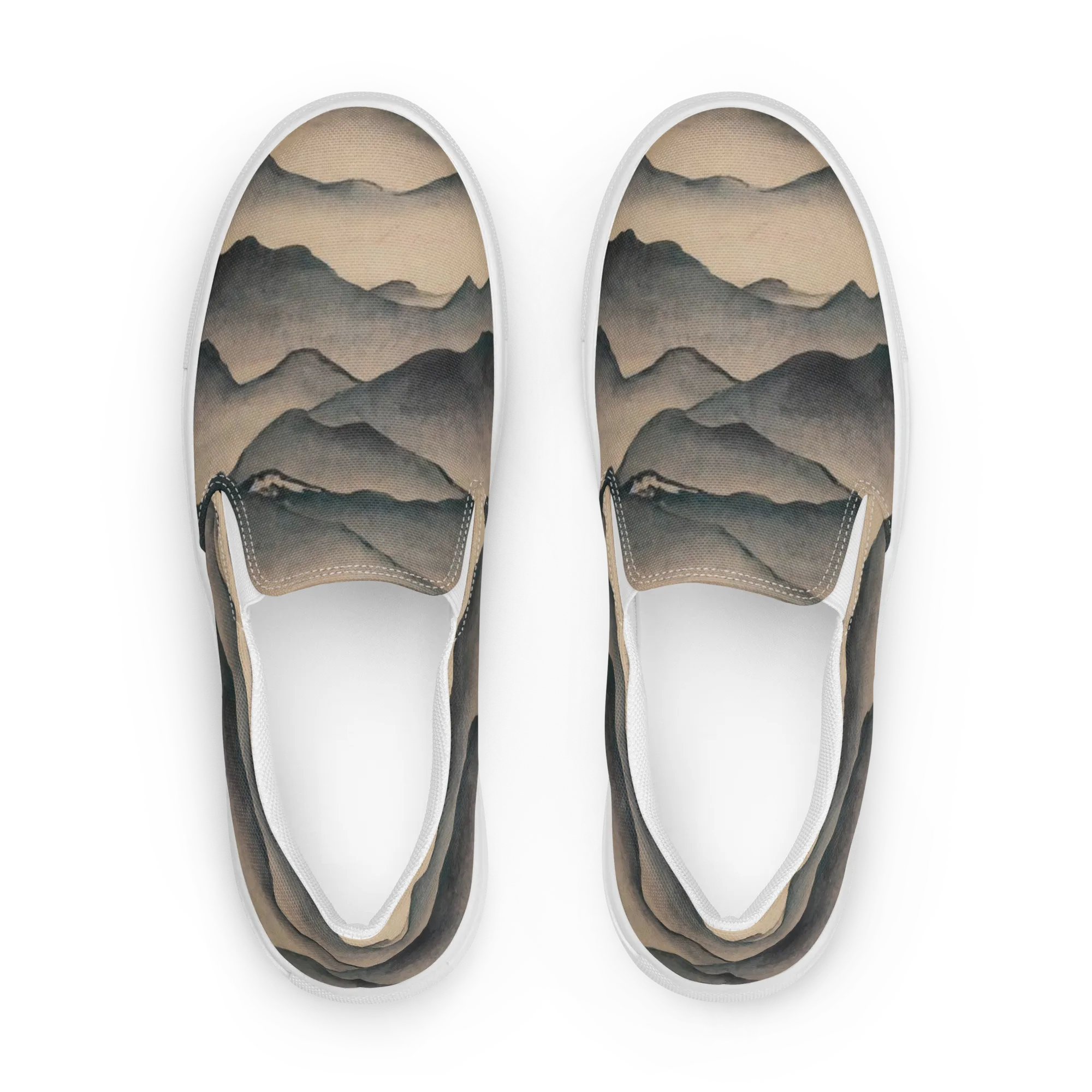 Quiet Mountains on Women's Slip-On Canvas Shoes — Front