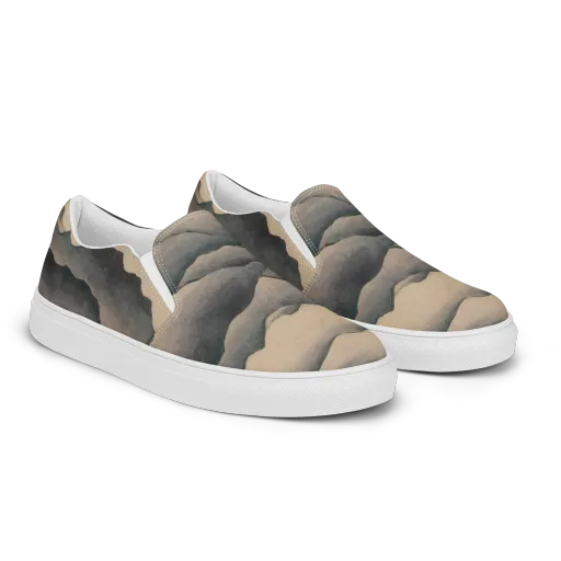Quiet Mountains on a Women's Slip-On Canvas Shoes