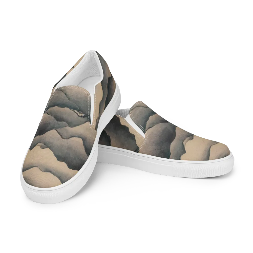 Quiet Mountains on Women's Slip-On Canvas Shoes — Left Front