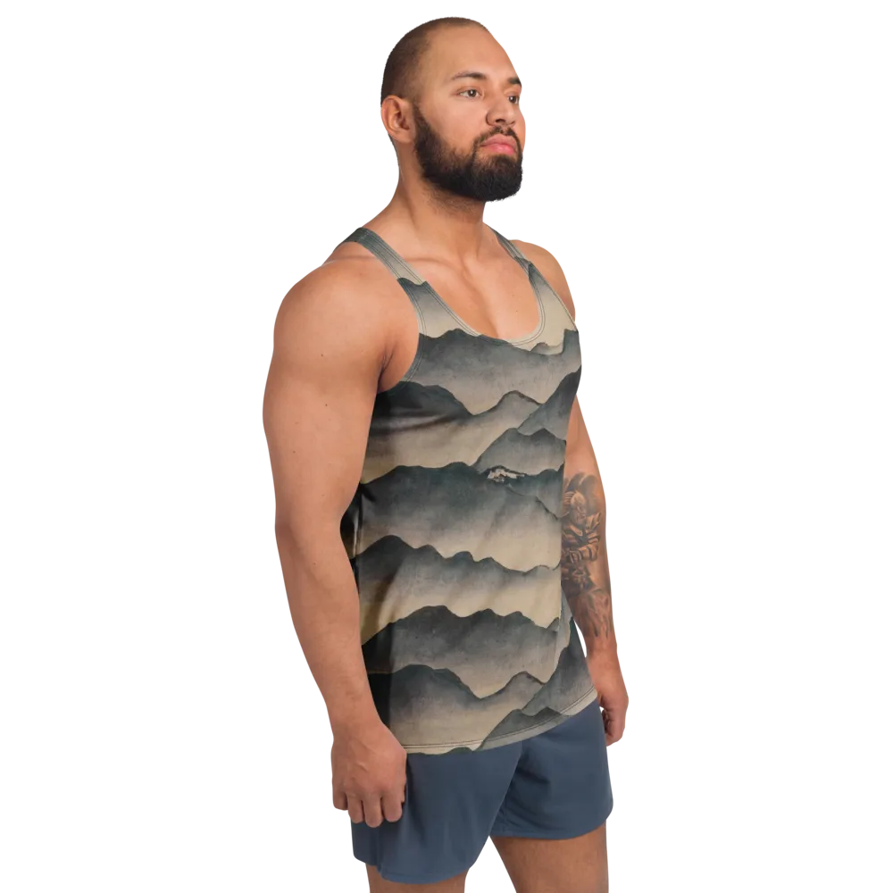 Quiet Mountains on Men's Tank Top — Right Front