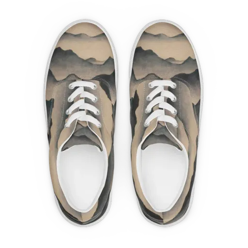Quiet Mountains on a Men's Lace-Up Canvas Shoes