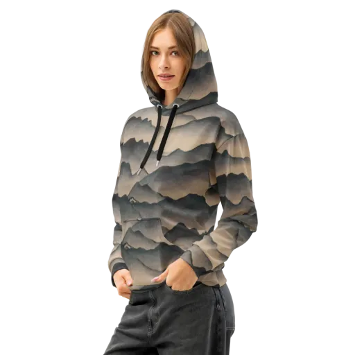 Quiet Mountains on a Cotton Hoodie