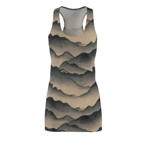 Quiet Mountains on a Racerback Dress