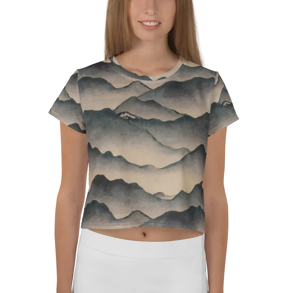 Quiet Mountains on Crop Tee — Front