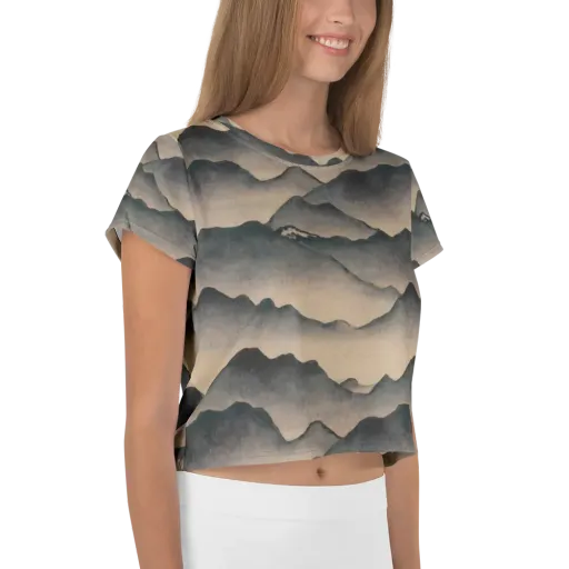 Quiet Mountains on a Crop Tee