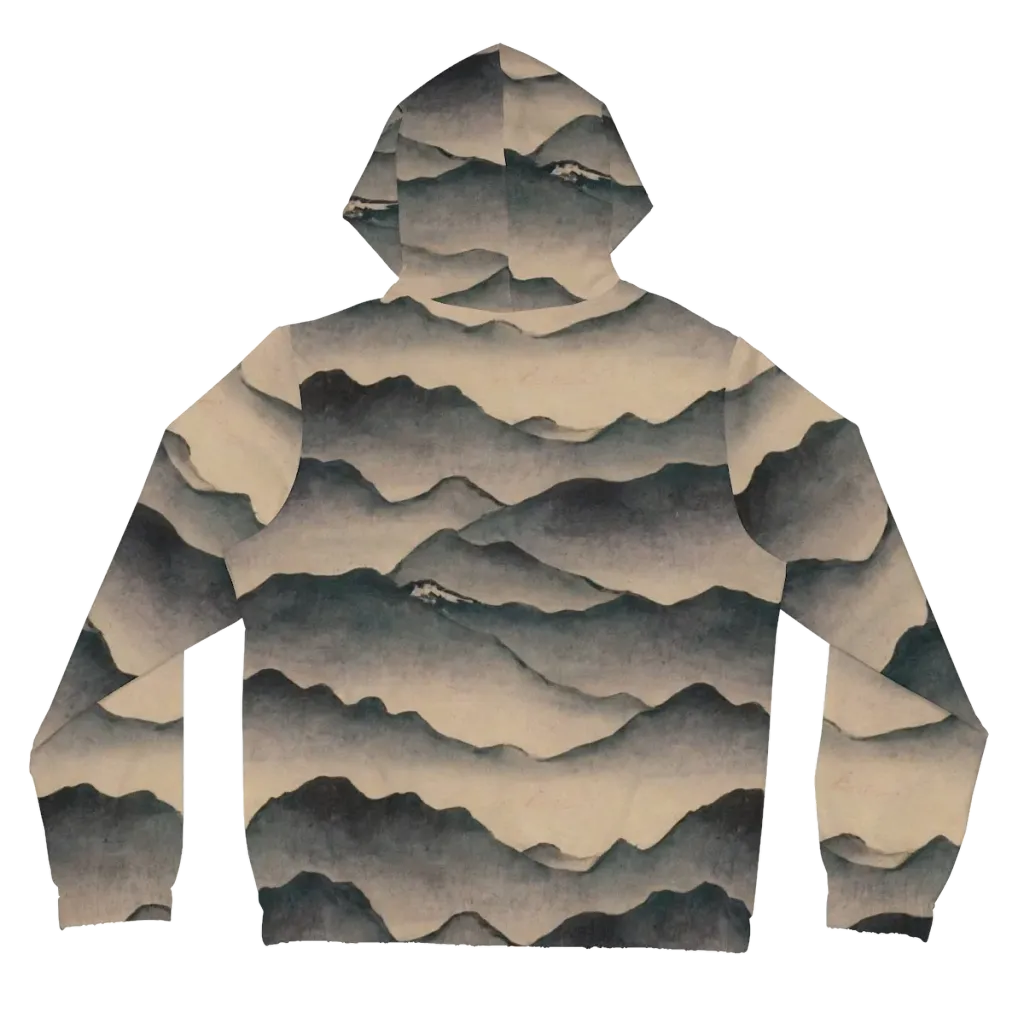 Quiet Mountains on Women's Full-Zip Hoodie — Back