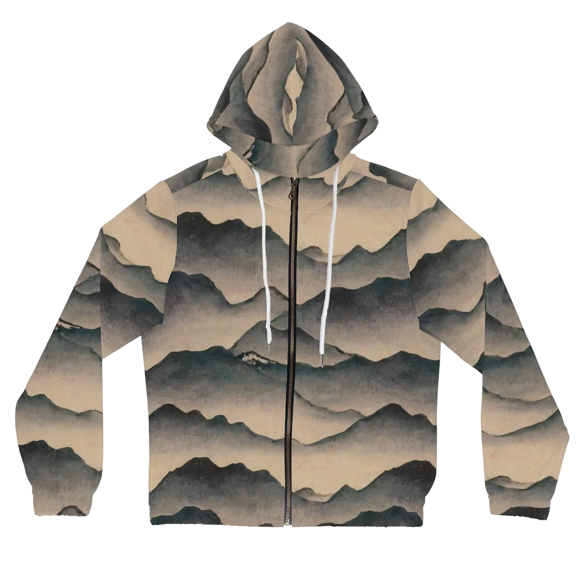 Quiet Mountains on Women's Full-Zip Hoodie — Front