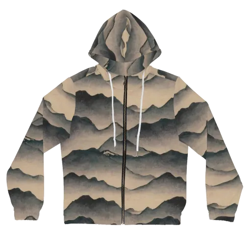 Quiet Mountains on a Women's Full-Zip Hoodie