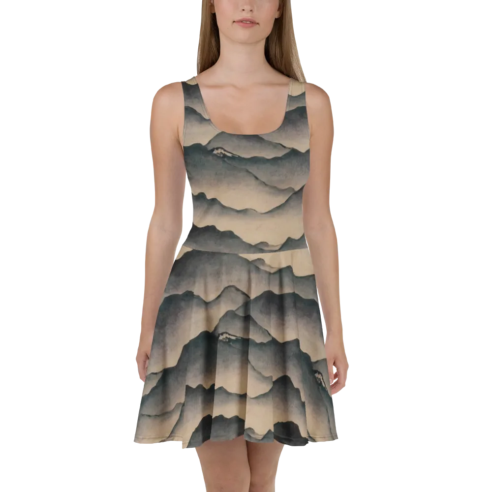 Quiet Mountains on Skater Dress — Front
