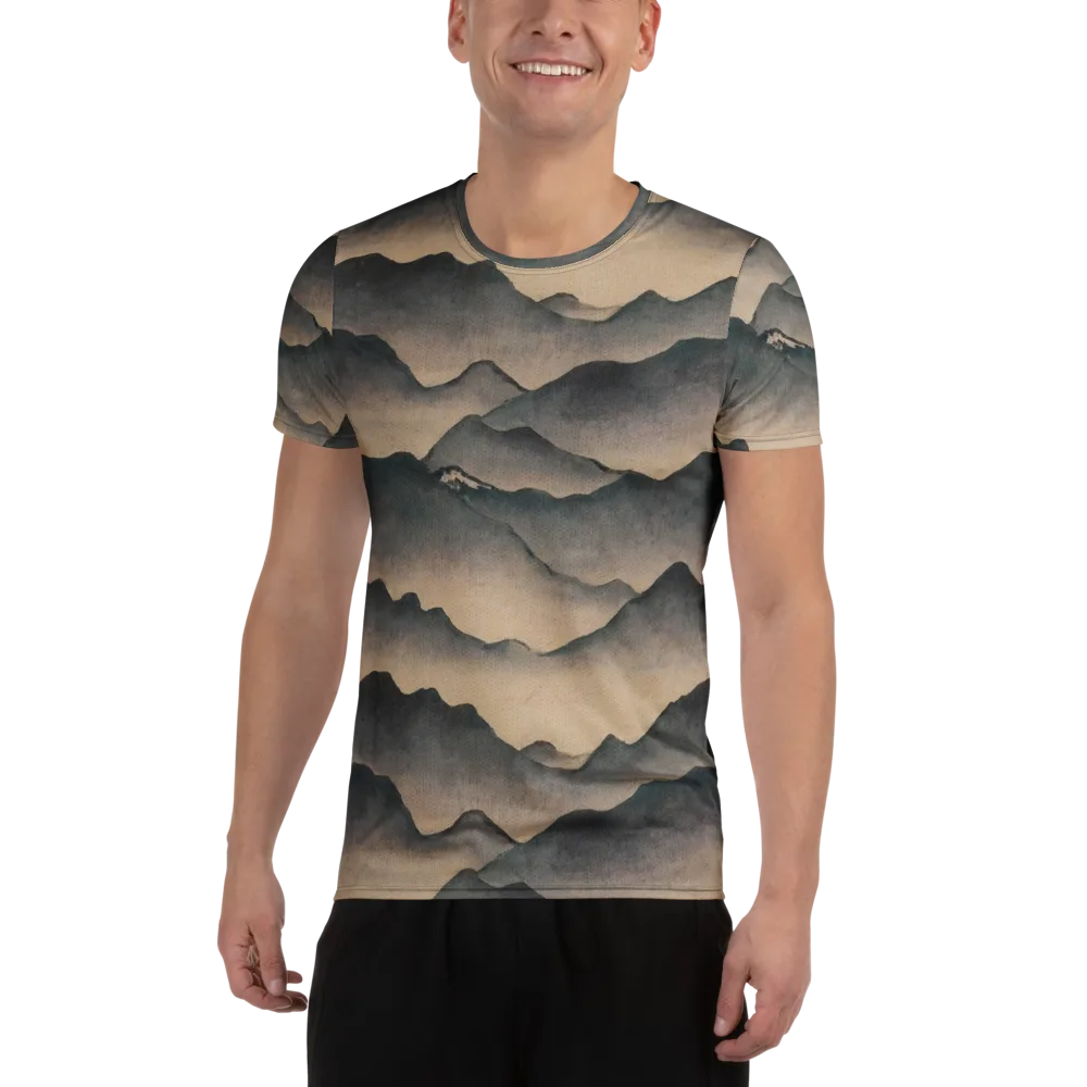 Quiet Mountains on Men's Athletic T-Shirt — Front