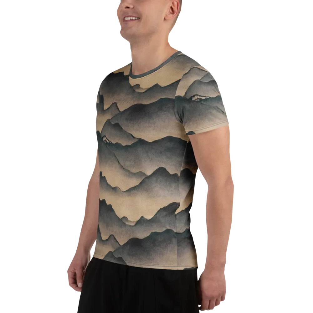 Quiet Mountains on Men's Athletic T-Shirt — Left