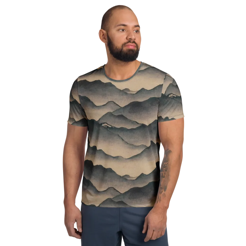Quiet Mountains on Men's Athletic T-Shirt — Front