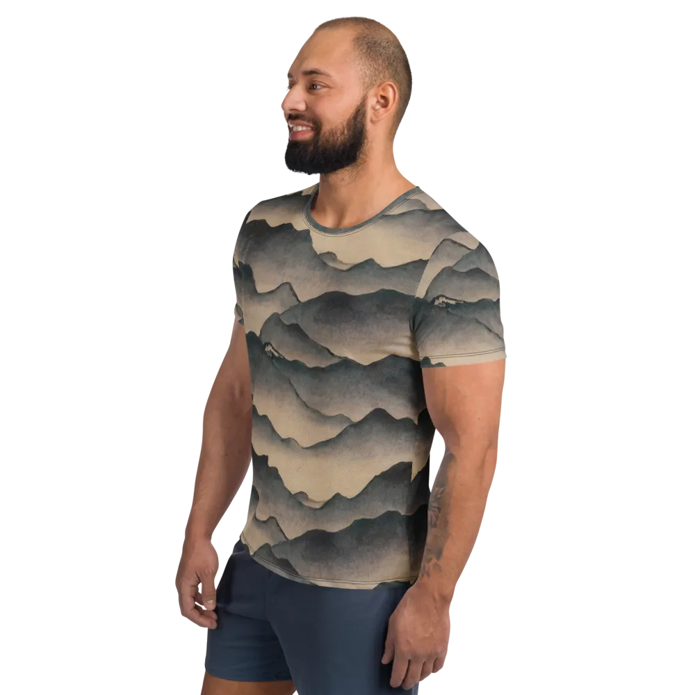 Quiet Mountains on Men's Athletic T-Shirt — Left