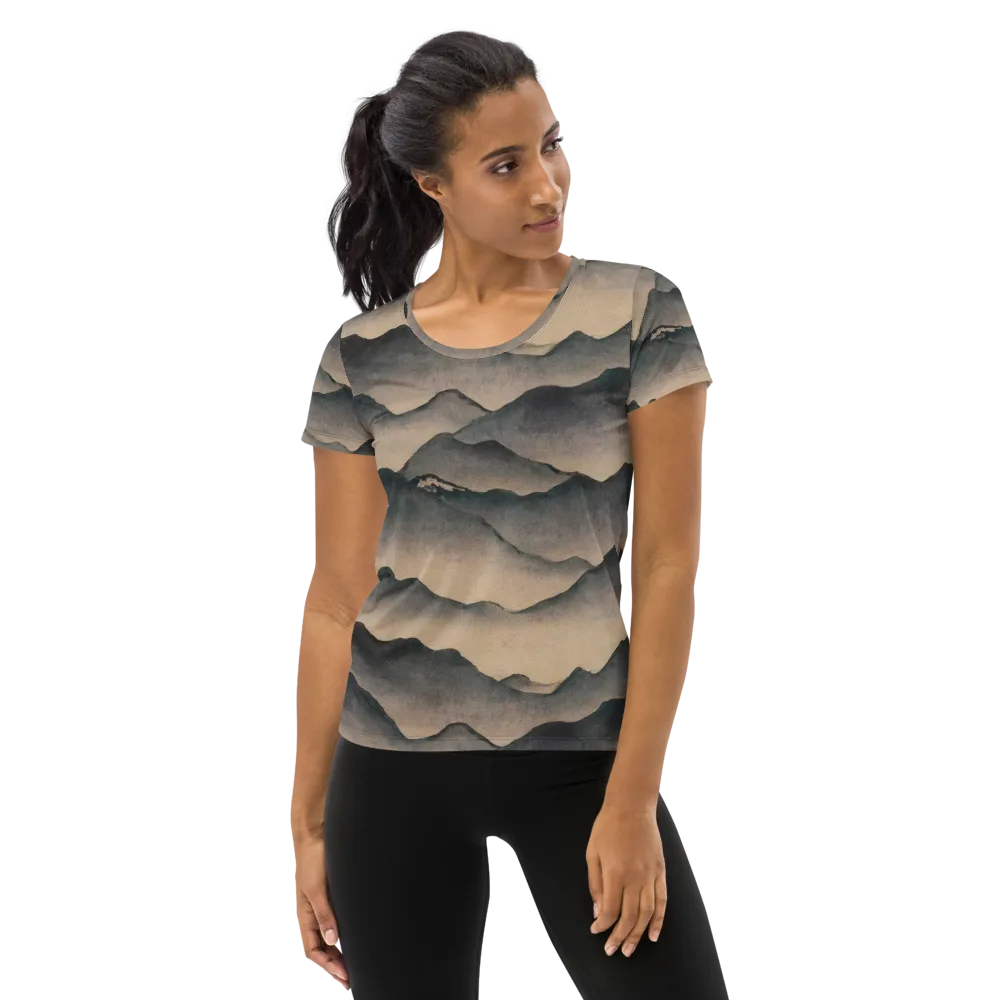 Quiet Mountains on Women's Athletic T-Shirt — Front