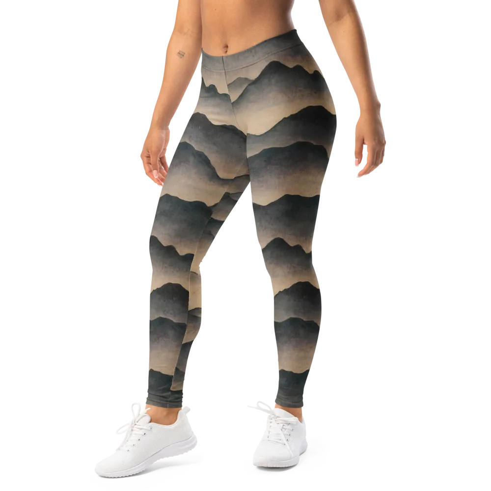 Quiet Mountains on Leggings — Left Front