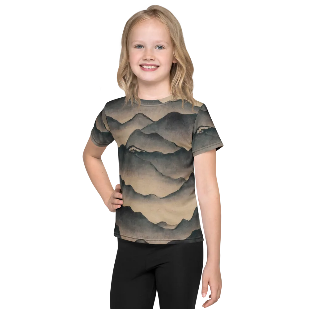 Quiet Mountains on Kids Crew Neck T-Shirt — Front